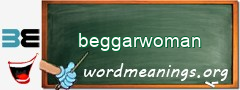 WordMeaning blackboard for beggarwoman